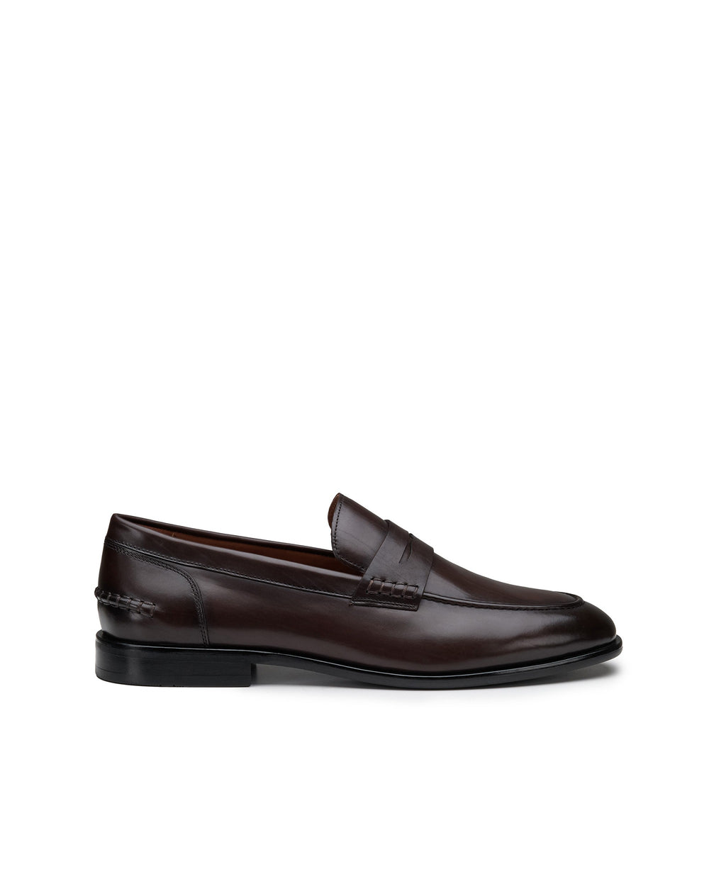 brown leather loafer
