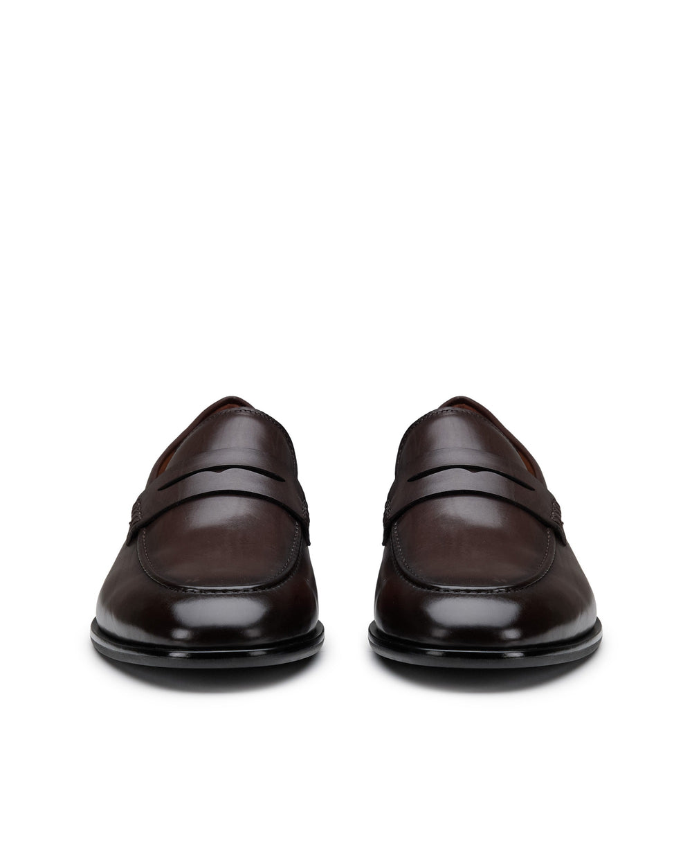 brown leather loafer
