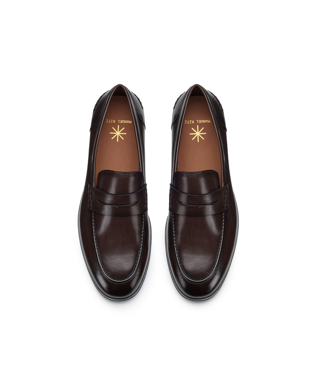 brown leather loafer