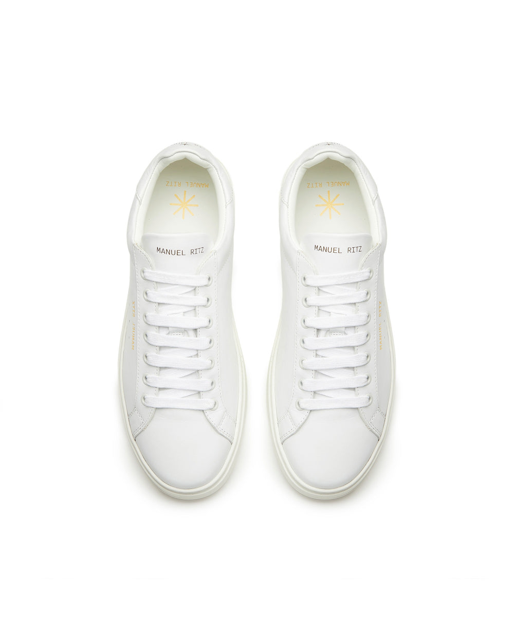 white leather sneakers