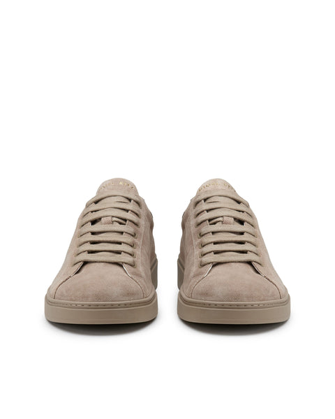 beige suede leather sneakers