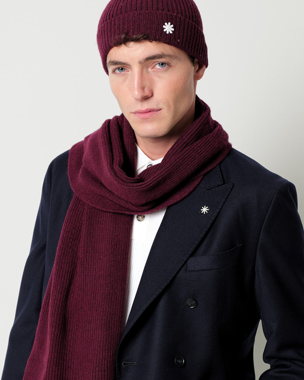 english rib cashmere blend scarf