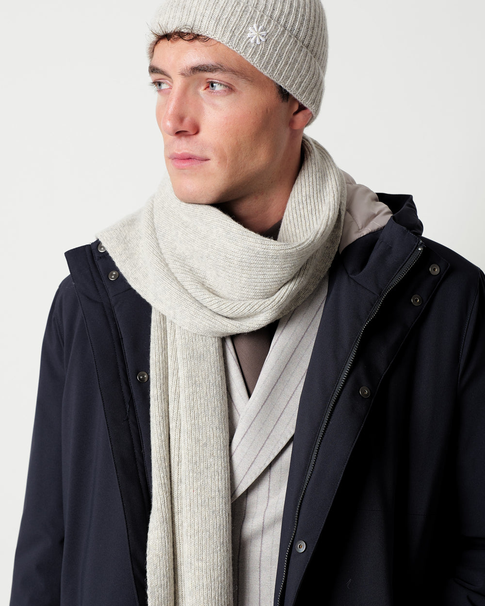 english rib cashmere blend scarf