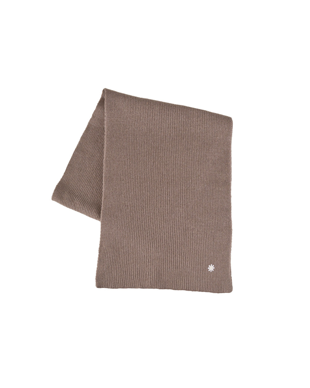 brown english rib cashmere blend scarf