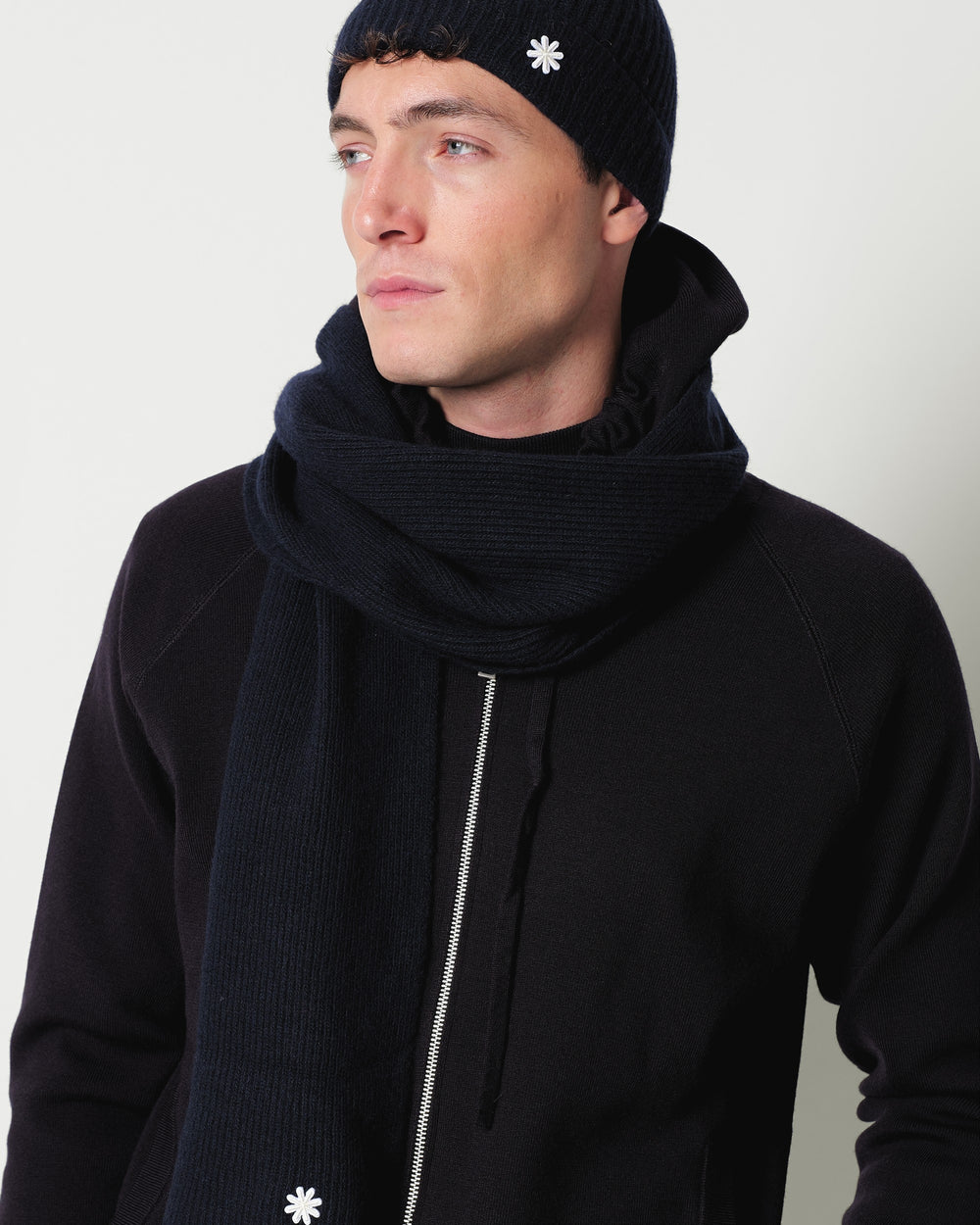 english rib cashmere blend scarf