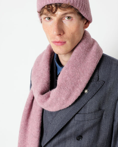 pink english rib wool blend scarf