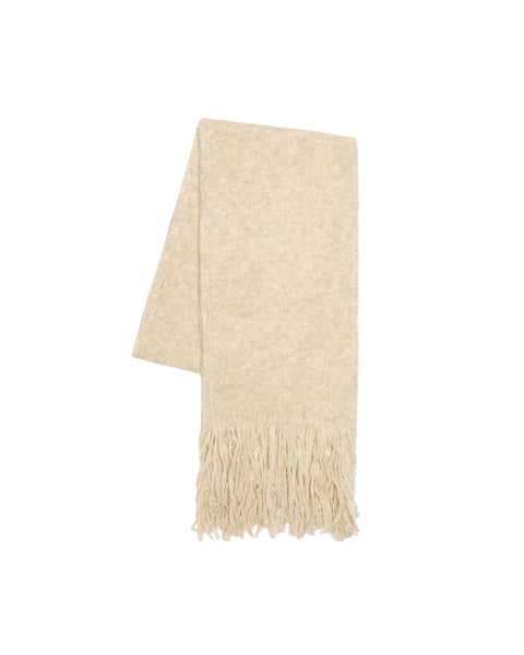 beige english rib wool blend scarf