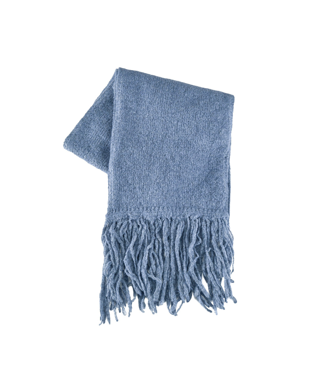 light blue english rib wool blend scarf