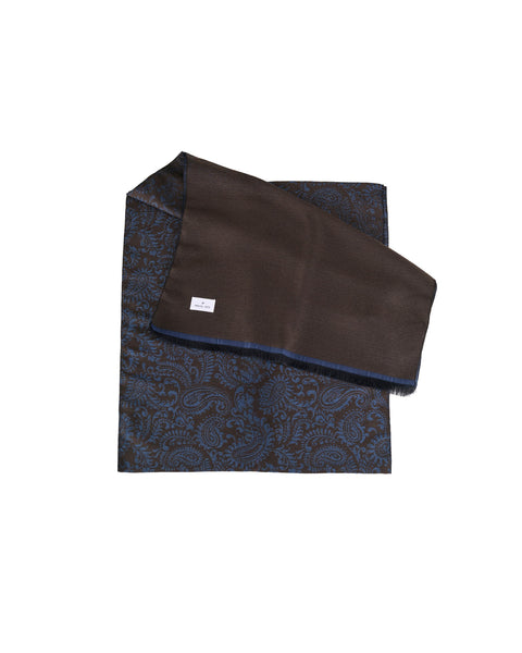 blue paisley wool and mohair blend scarf