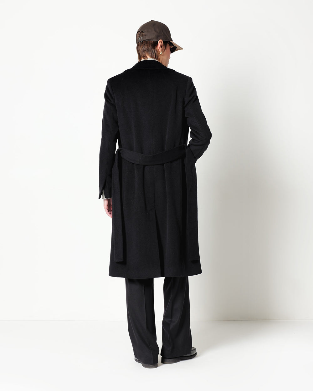 wool cashmere blend coat with belt