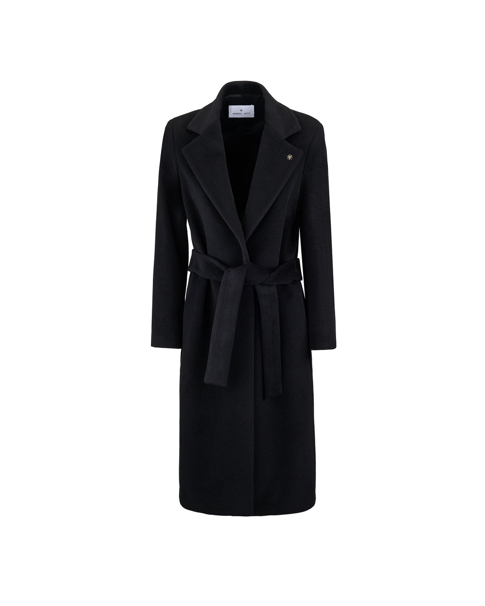 wool cashmere blend coat with belt