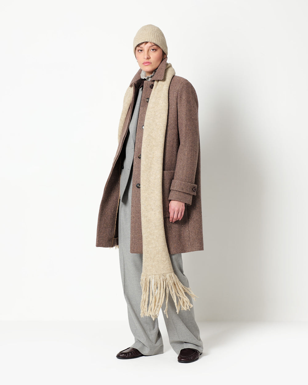 mélange chevron coat