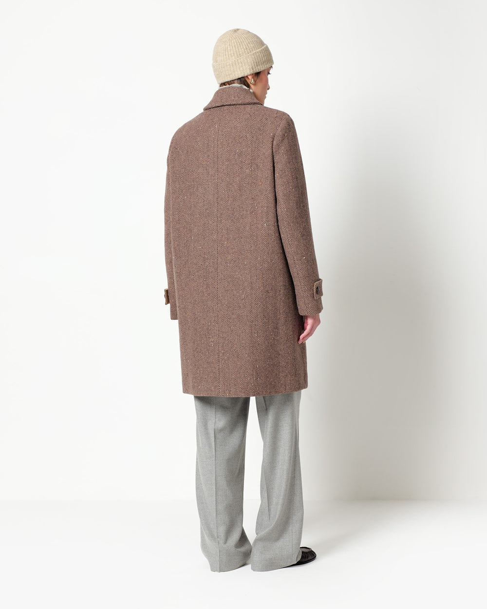mélange chevron coat