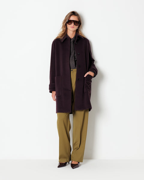 red wool cashmere blend coat