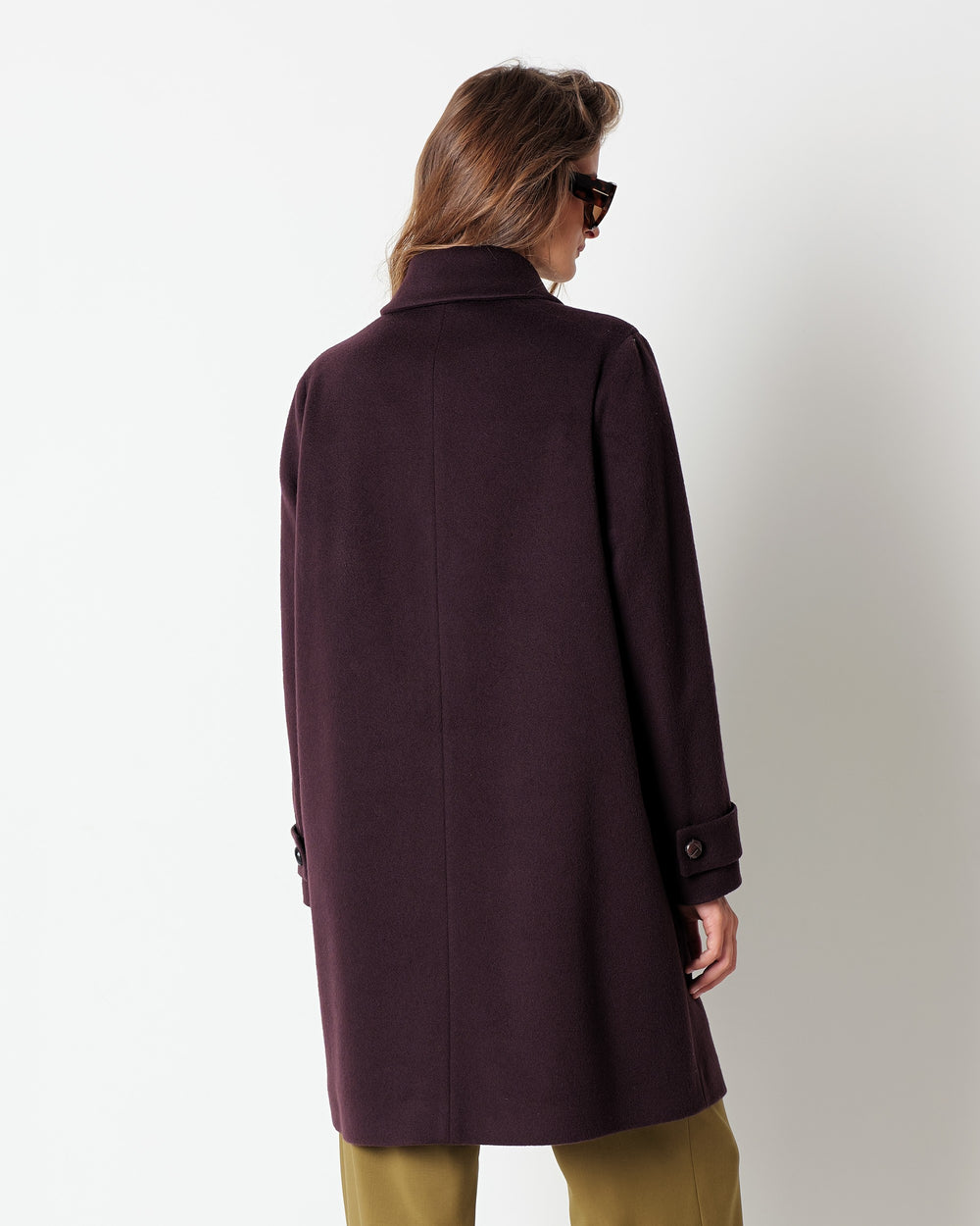 red wool cashmere blend coat