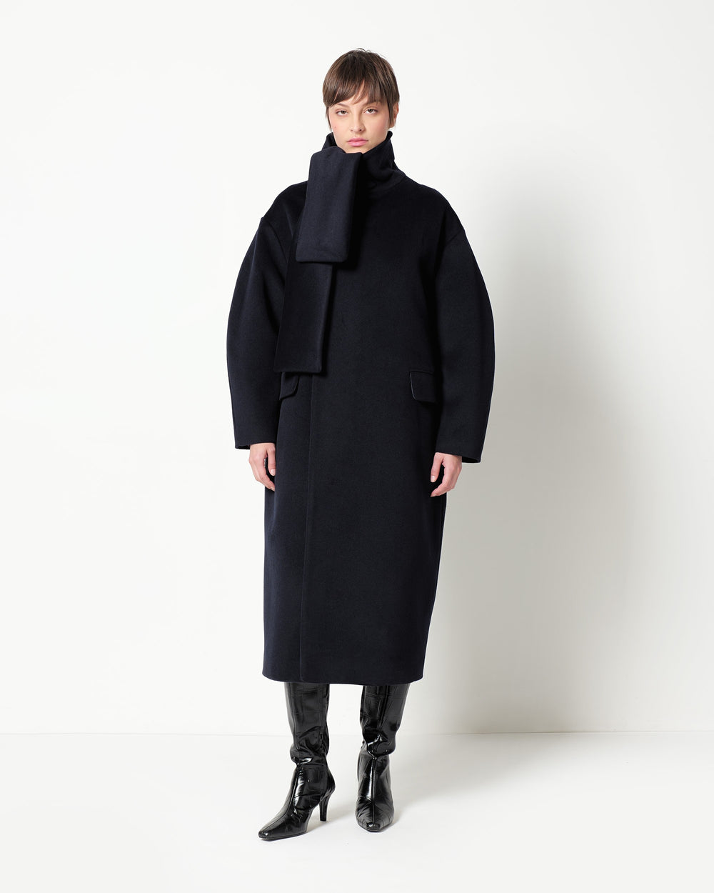 wool and cashmere blend sash coat