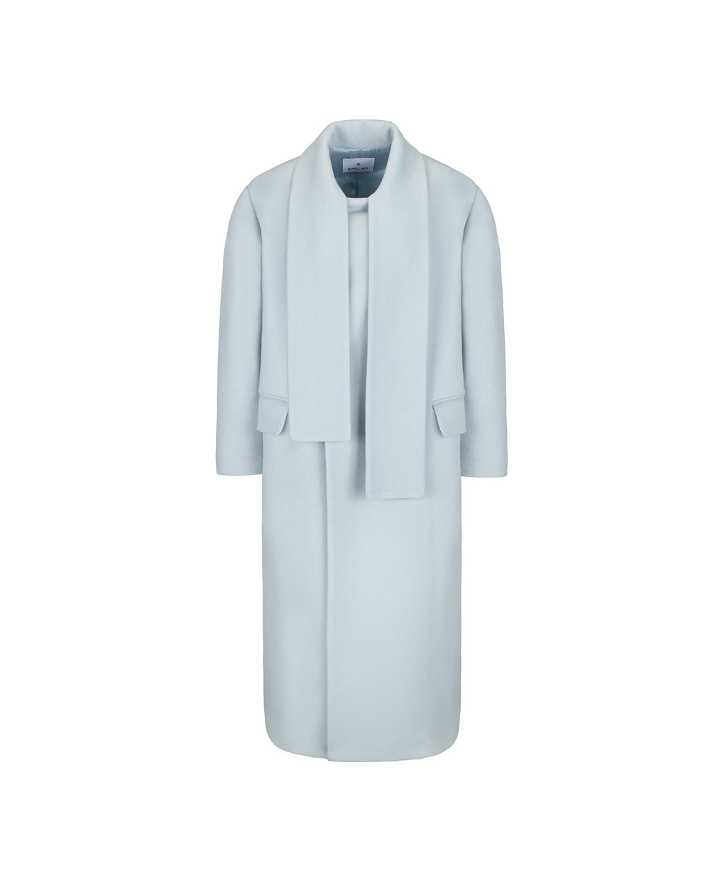 gray wool and cashmere blend sash coat