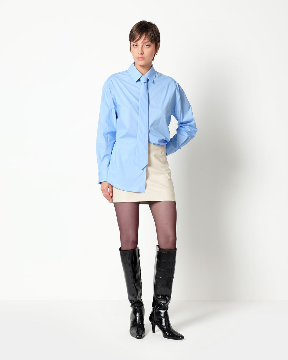 faux leather mini skirt
