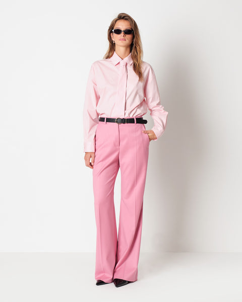 pink stretch cotton shirt and tie