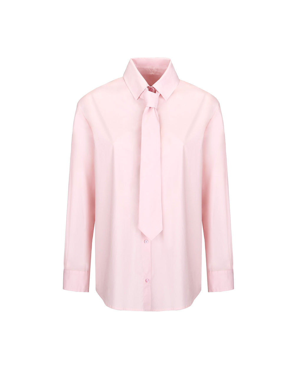 pink stretch cotton shirt and tie