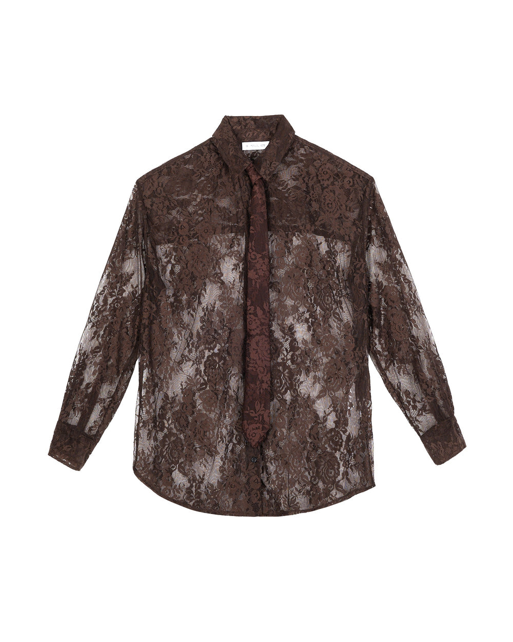 lace shirt and tie