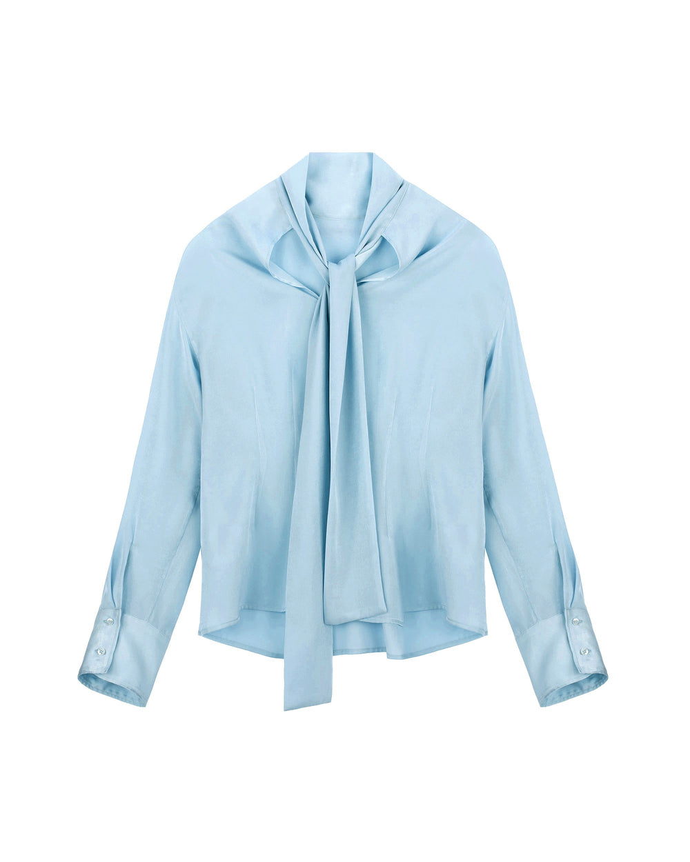 satin effect bow tie shirt