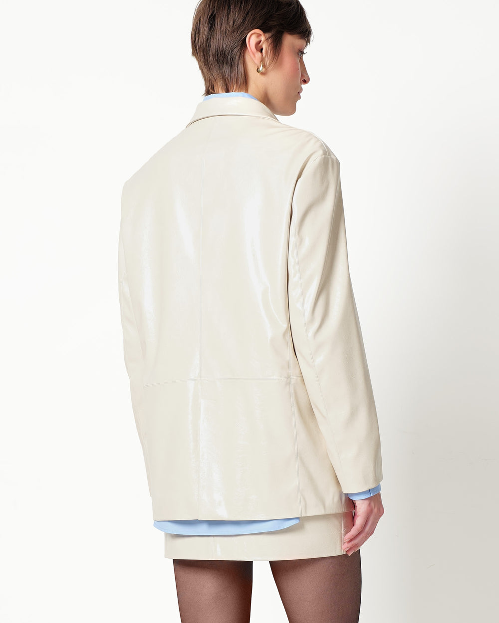 faux leather blazer