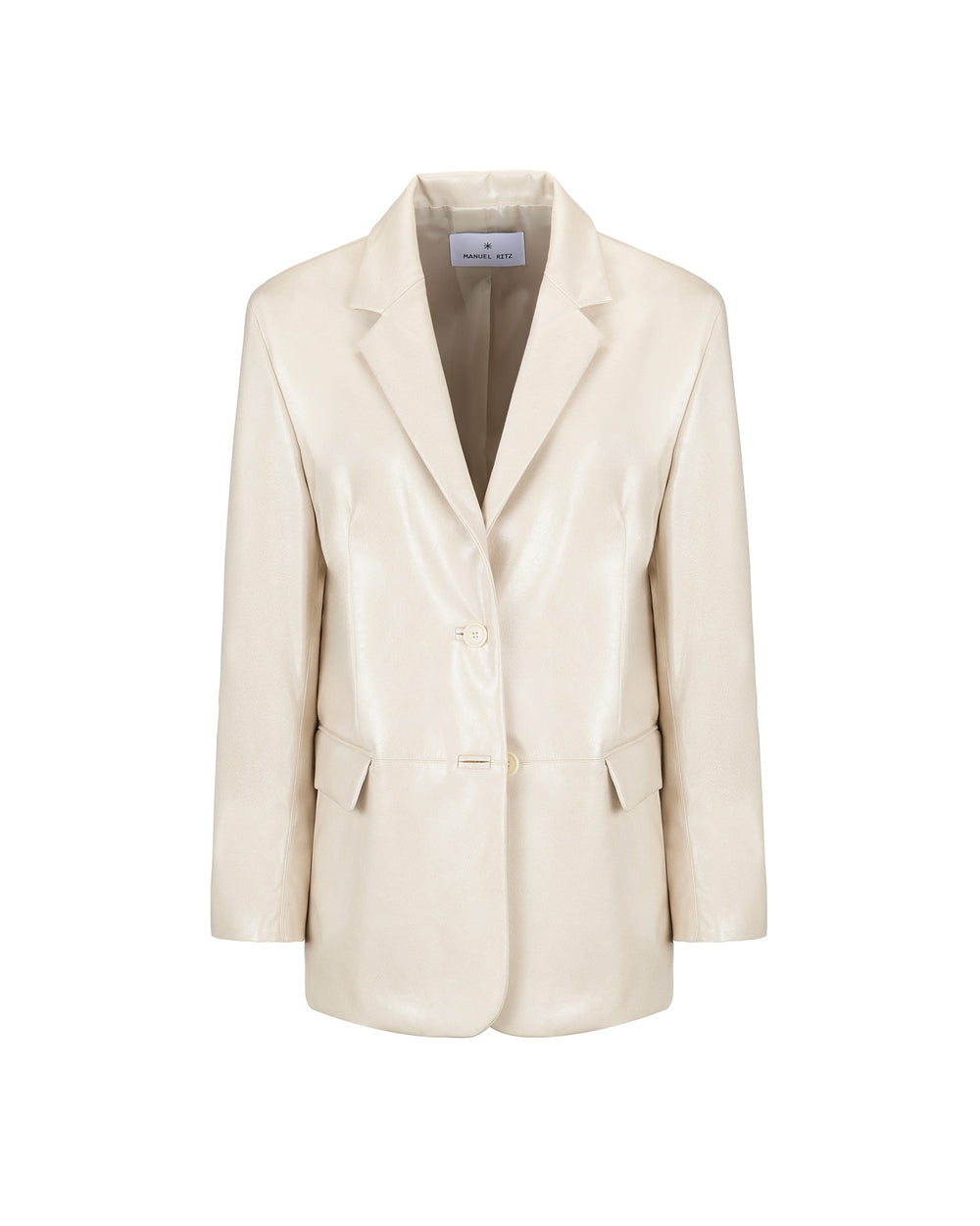 faux leather blazer