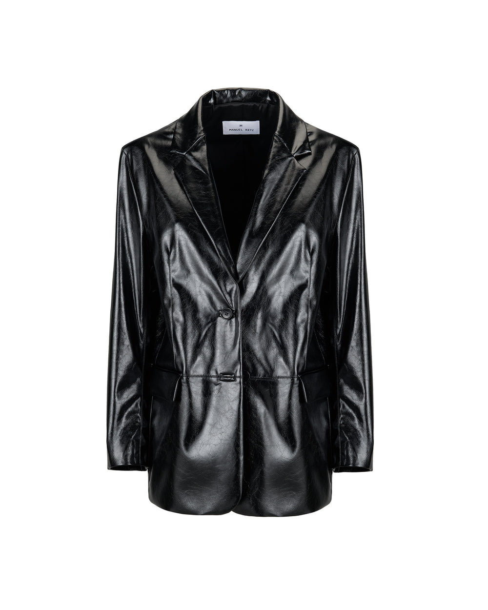 faux leather blazer