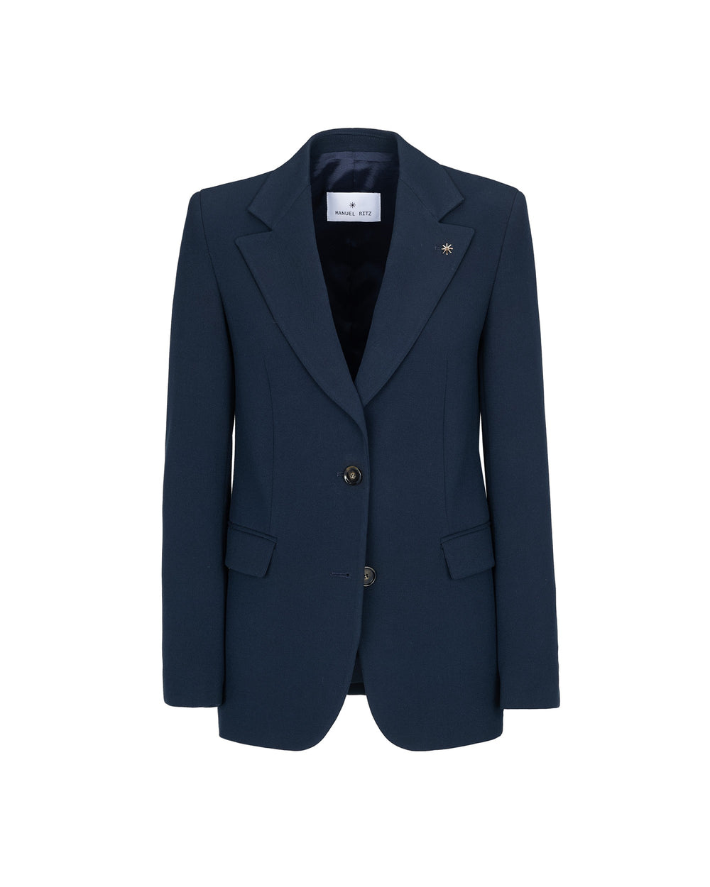 stretch poly viscose double breasted blazer