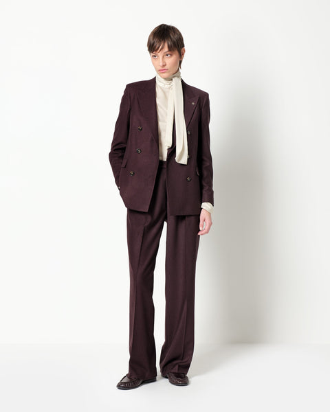 double breasted blazer in stretch wool blend twill