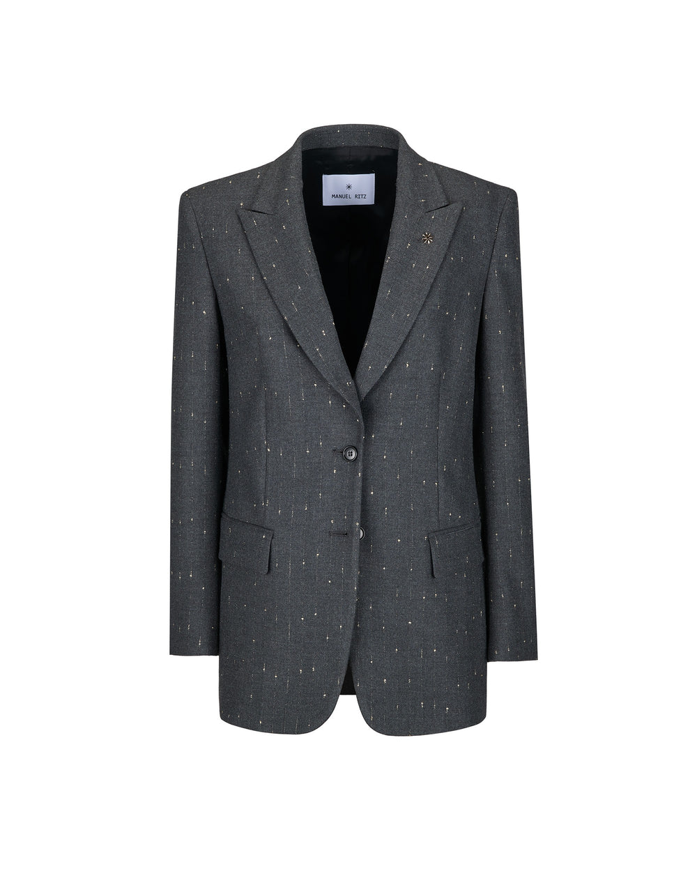gray lurex pinstripe blazer