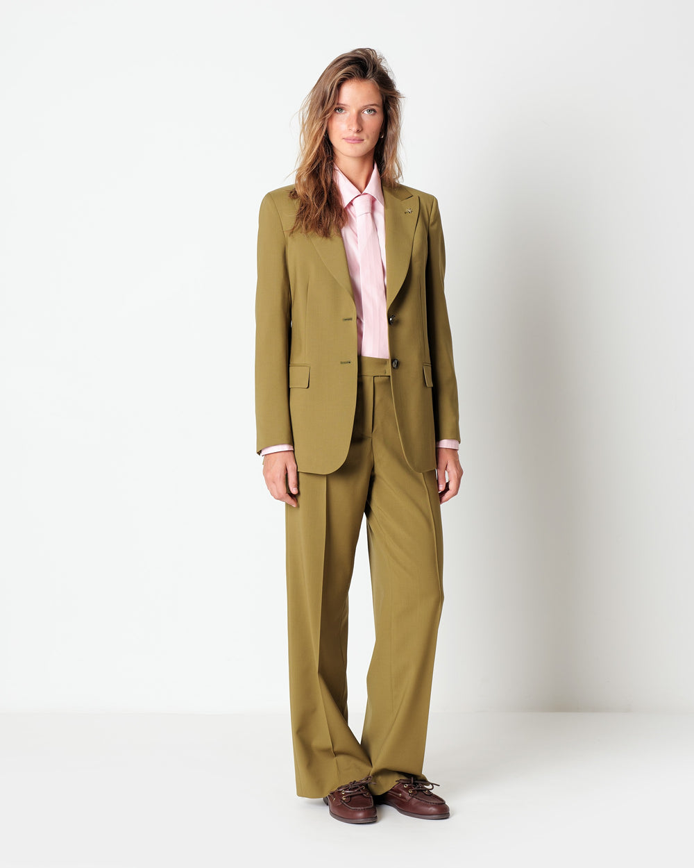 green stretch wool blazer