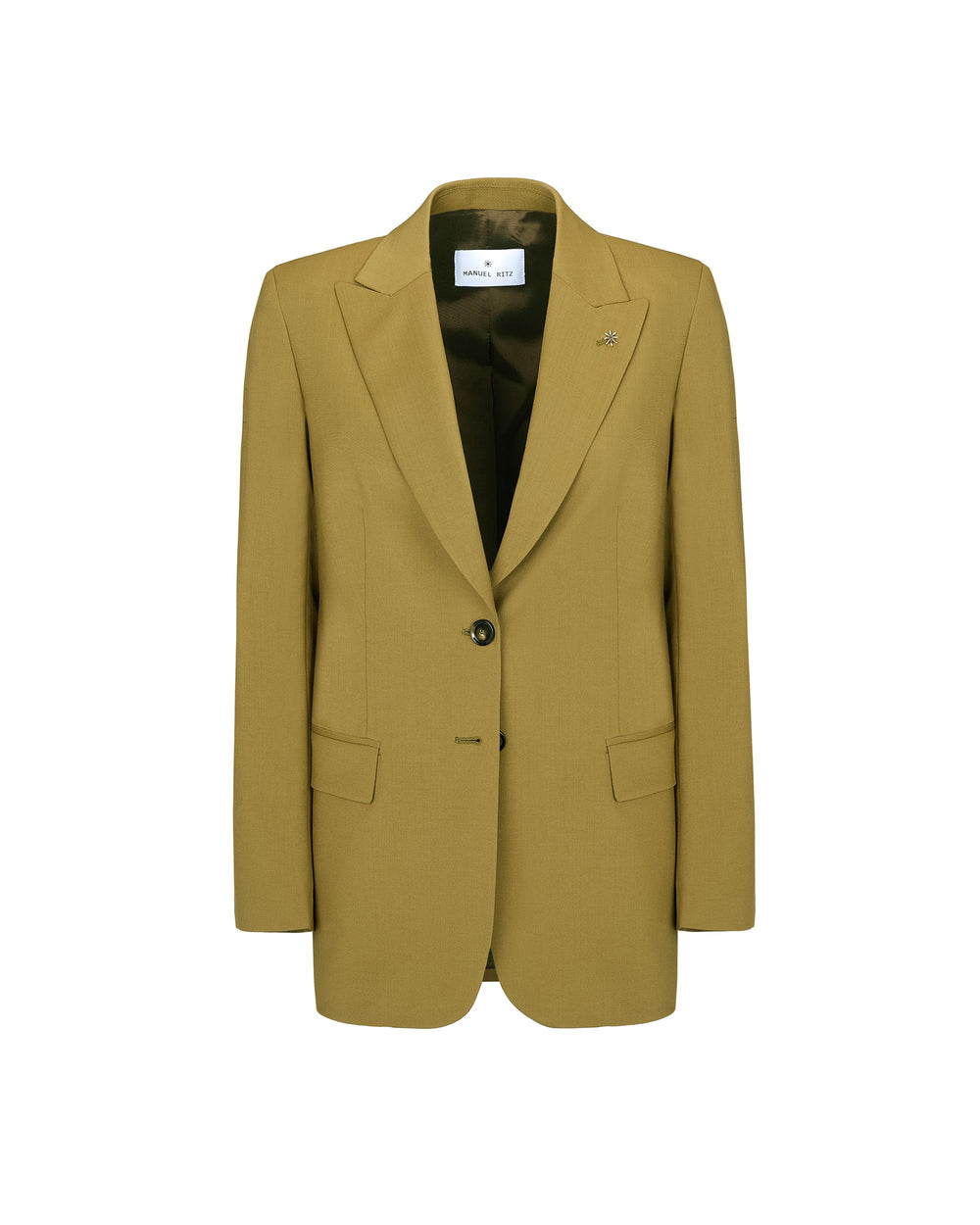 green stretch wool blazer