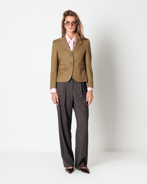 green stretch poly viscose blazer