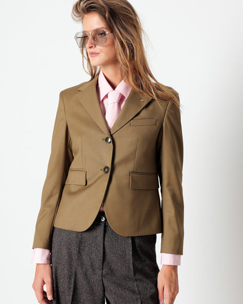 green stretch poly viscose blazer