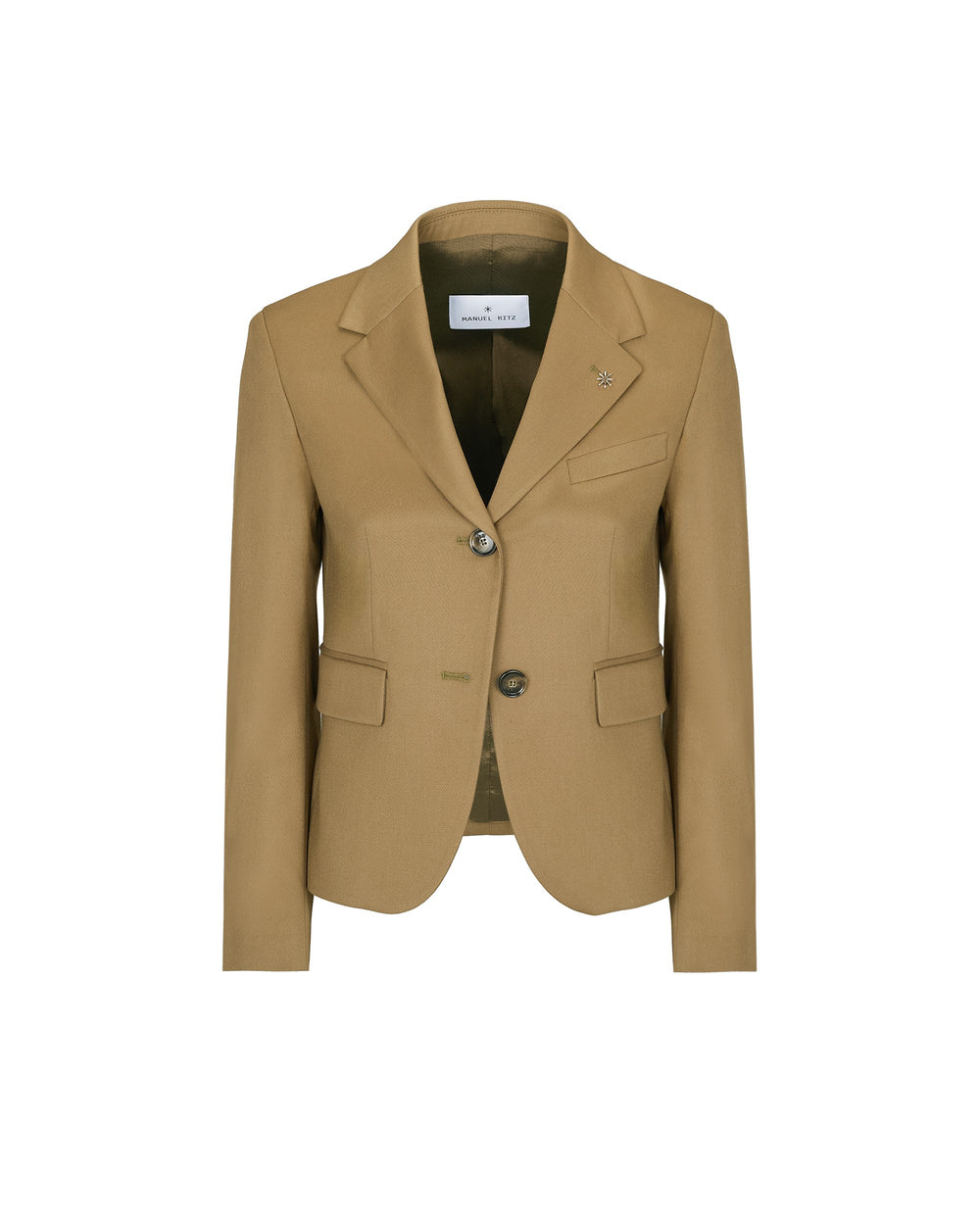 green stretch poly viscose blazer