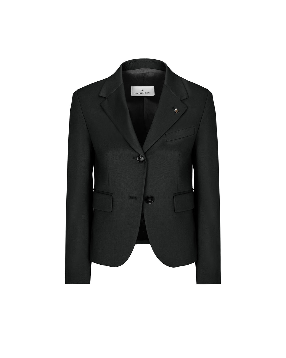 black stretch poly viscose blazer