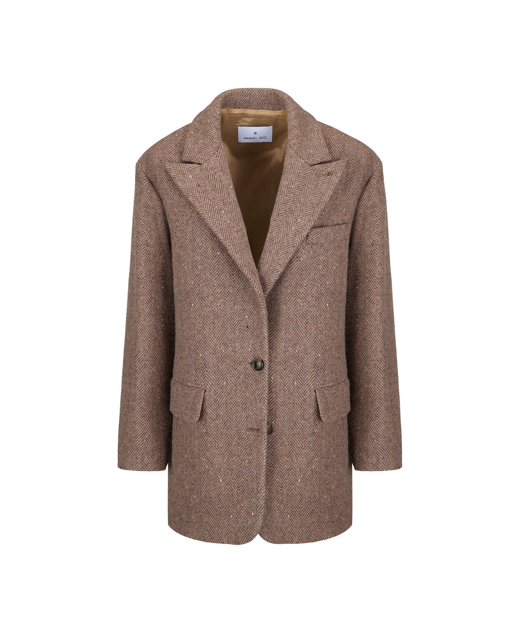 brown melange` chevron blazer