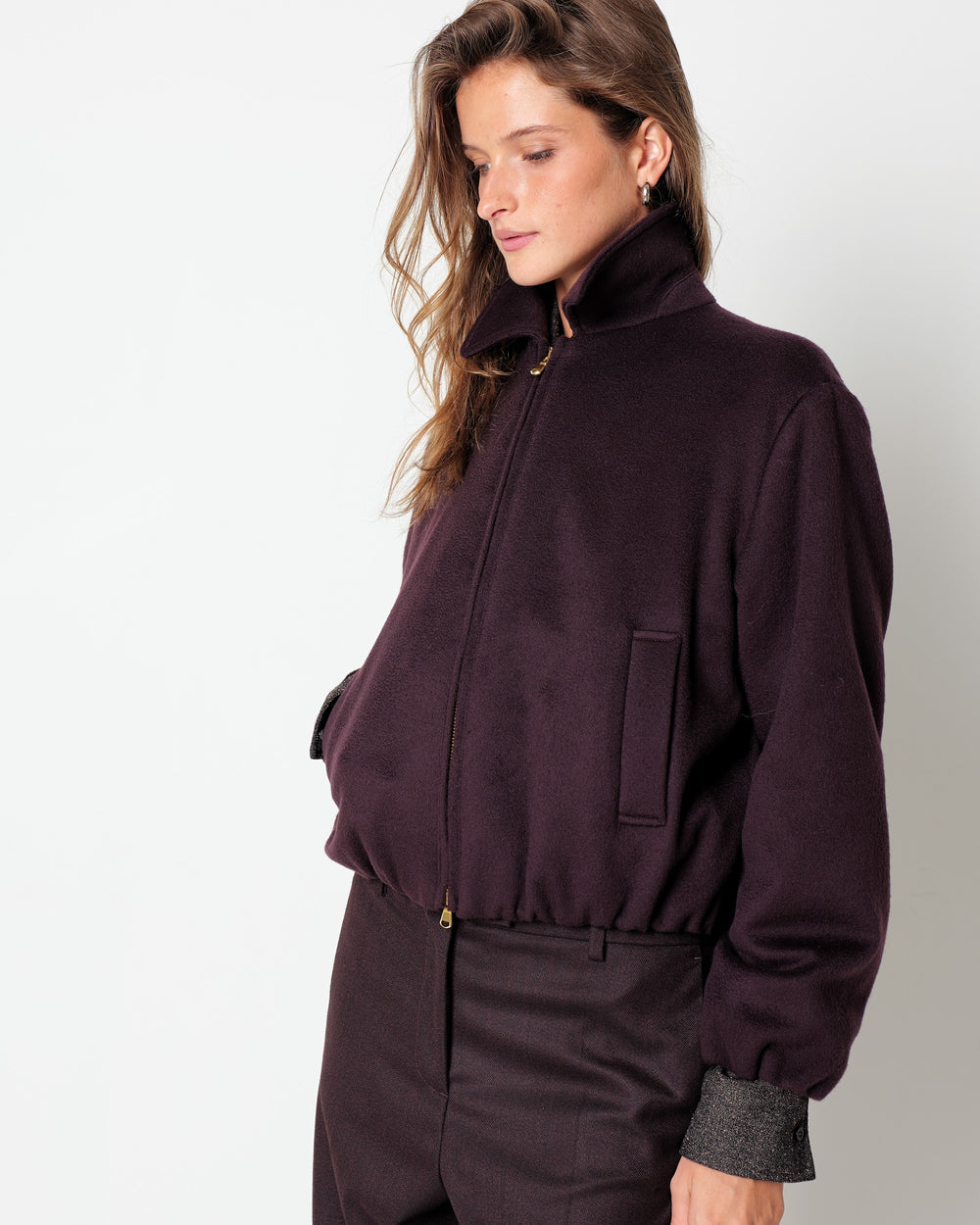 red wool and cashmere blend jacket
