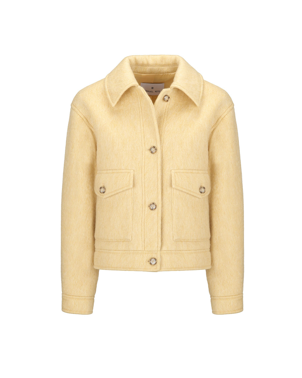 yellow wool and mohair blend jacket