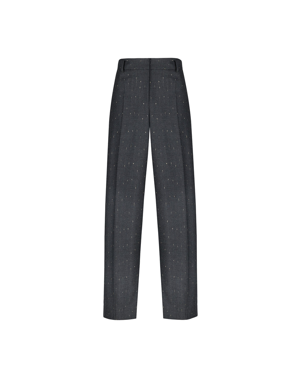 gray straight pinstripe lurex trousers