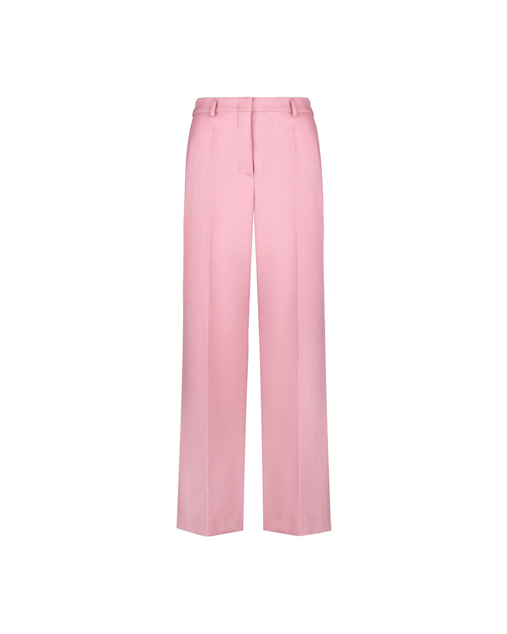 pink wide leg stretch viscose poly trousers