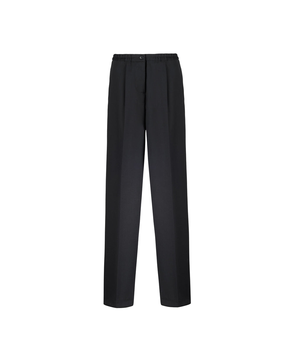 stretch wool pleated trousers