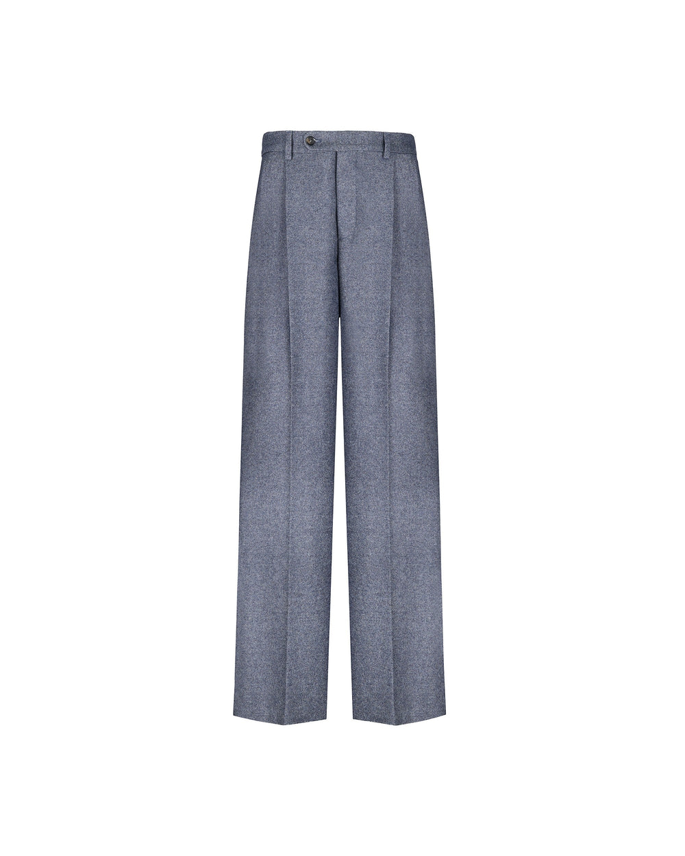 blue denim effect double pleated trousers