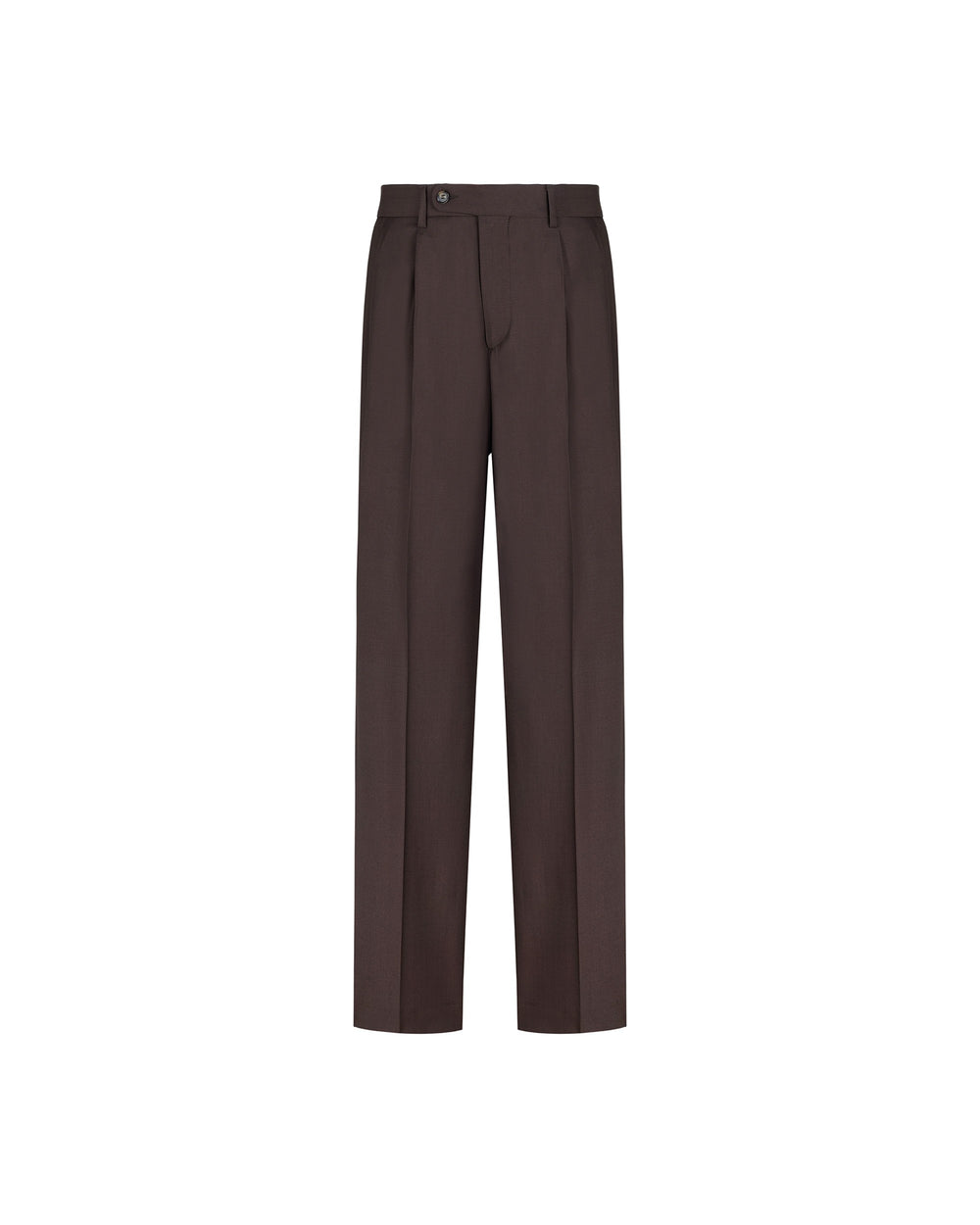 stretch wool double pleated trousers
