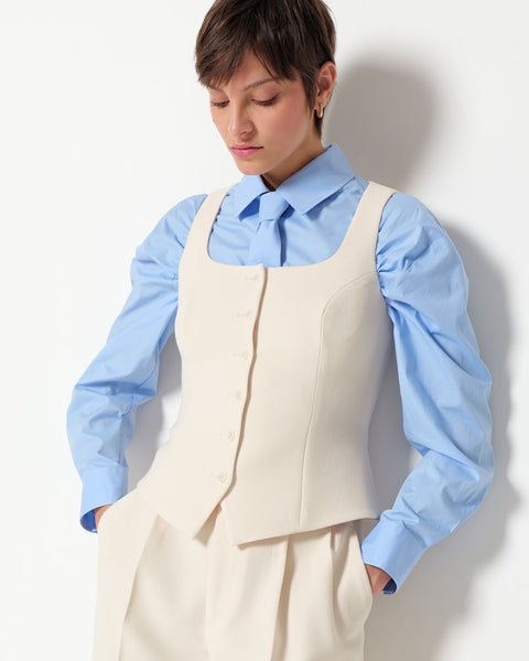 stretch poly viscose waistcoat