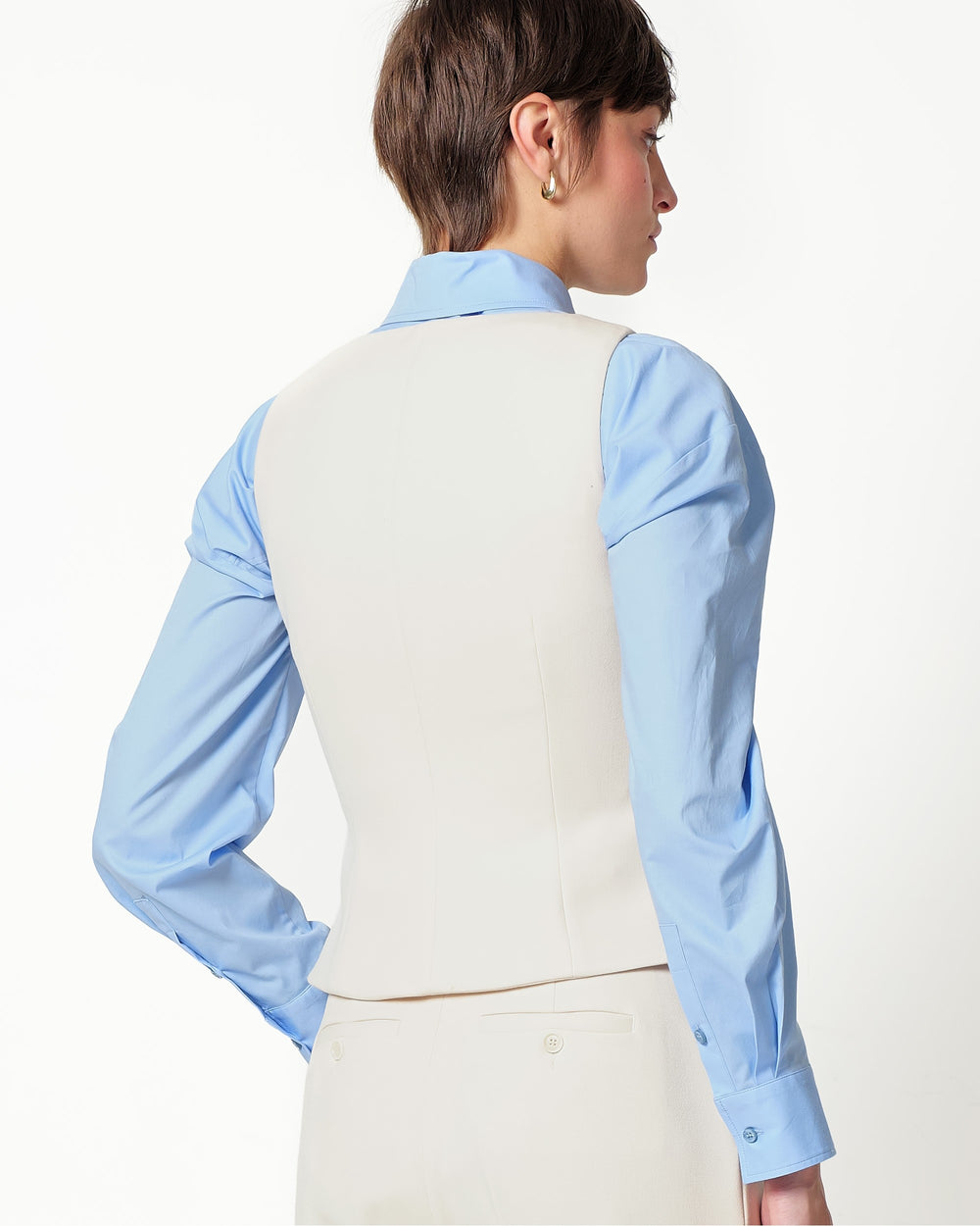 stretch poly viscose waistcoat