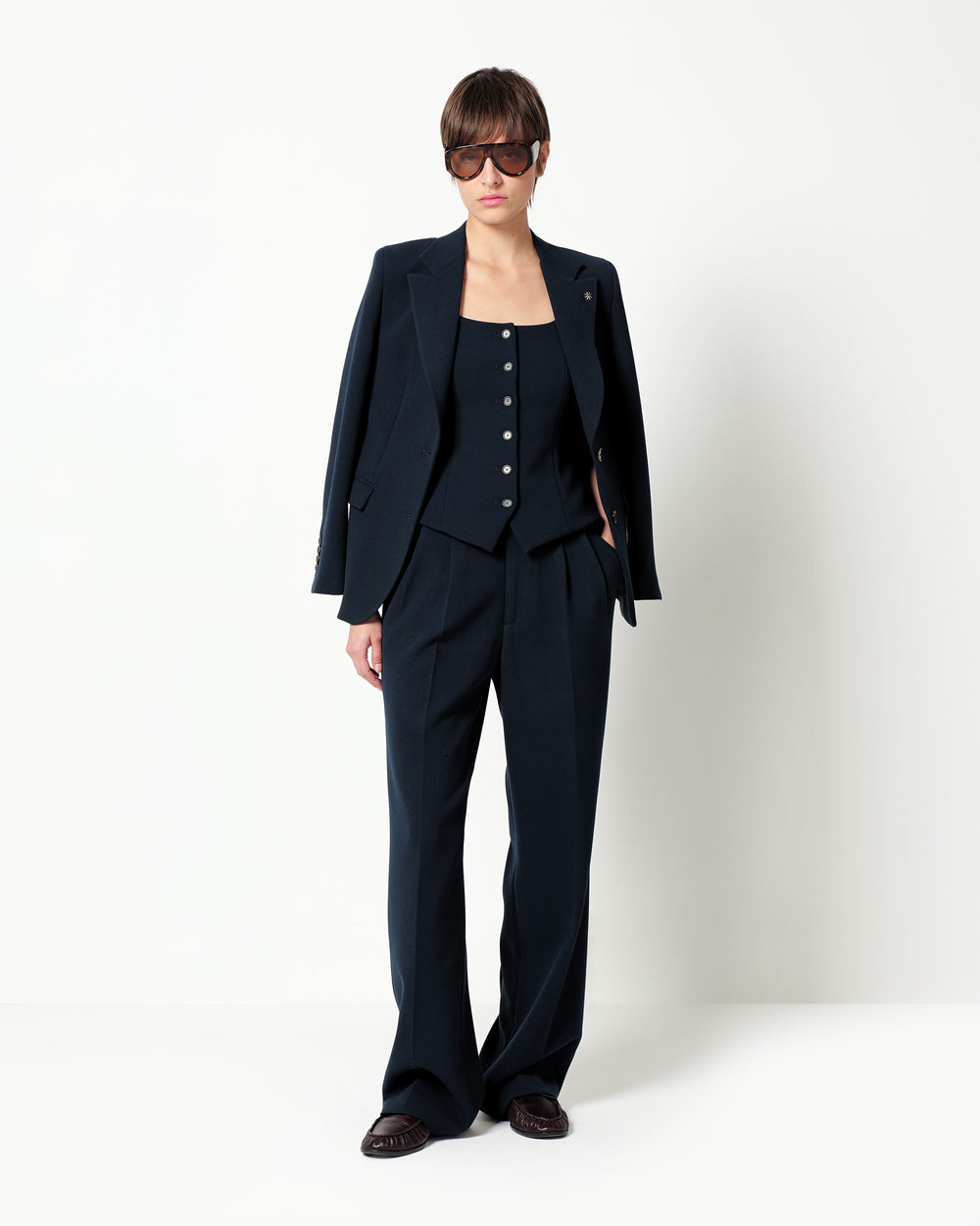 stretch poly viscose waistcoat