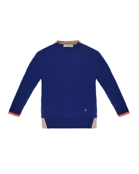 boys` contrast crew neck jumper